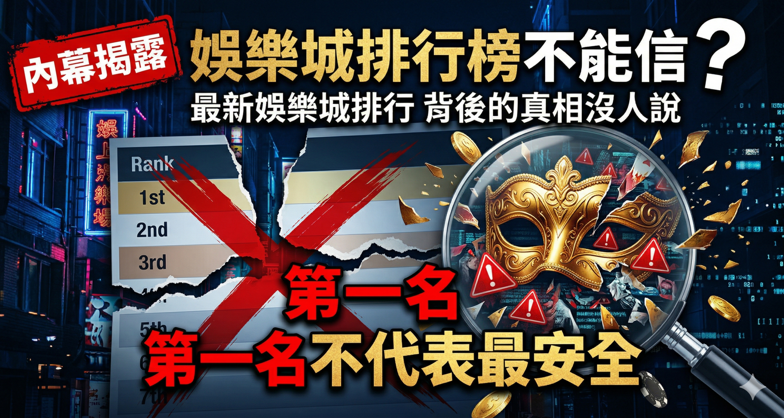 最新娛樂城排行榜黑幕揭露第一名不代表最安全